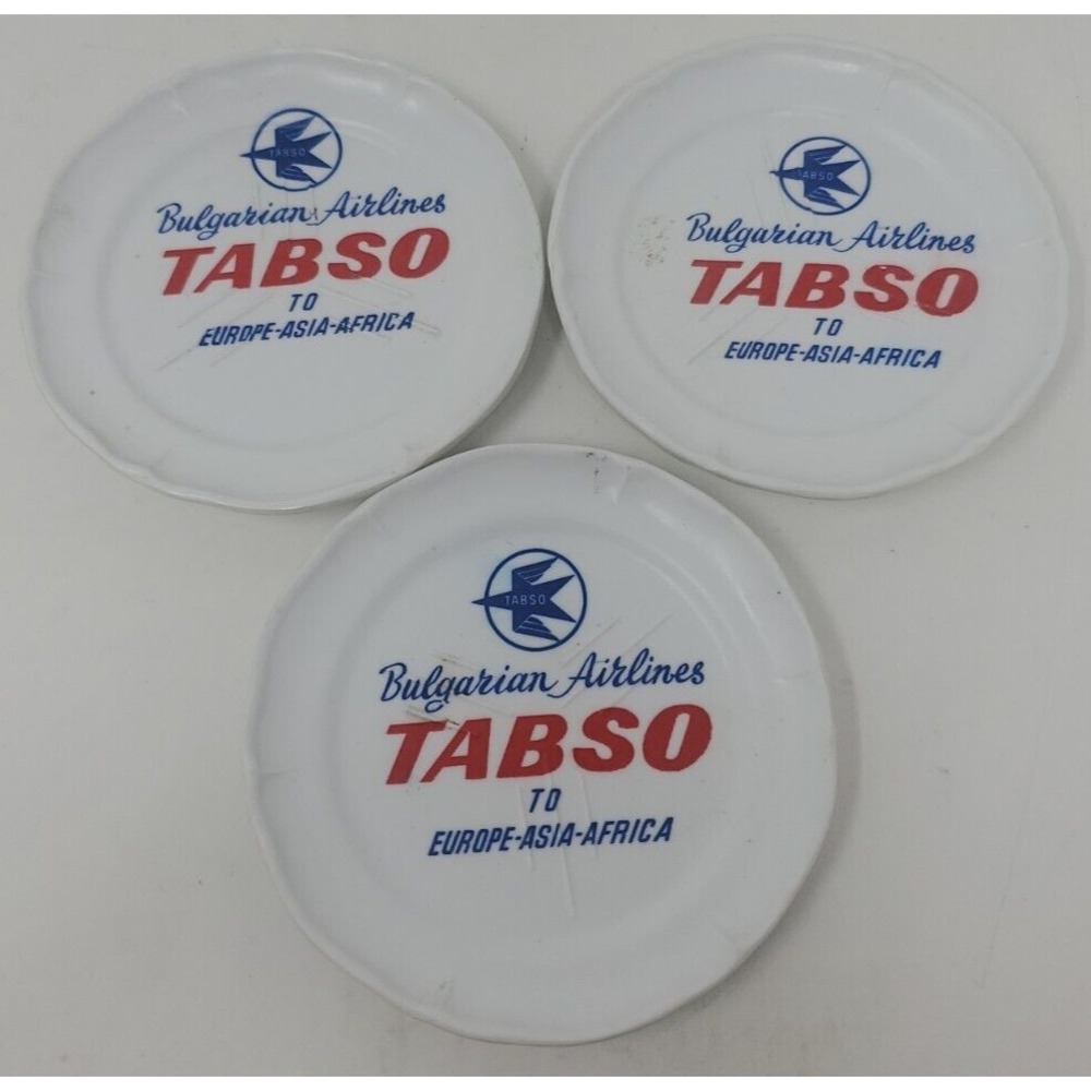 Vintage Bulgarian Airlines Tabso Coasters Mebel Hellas Greece Europe Asia Africa